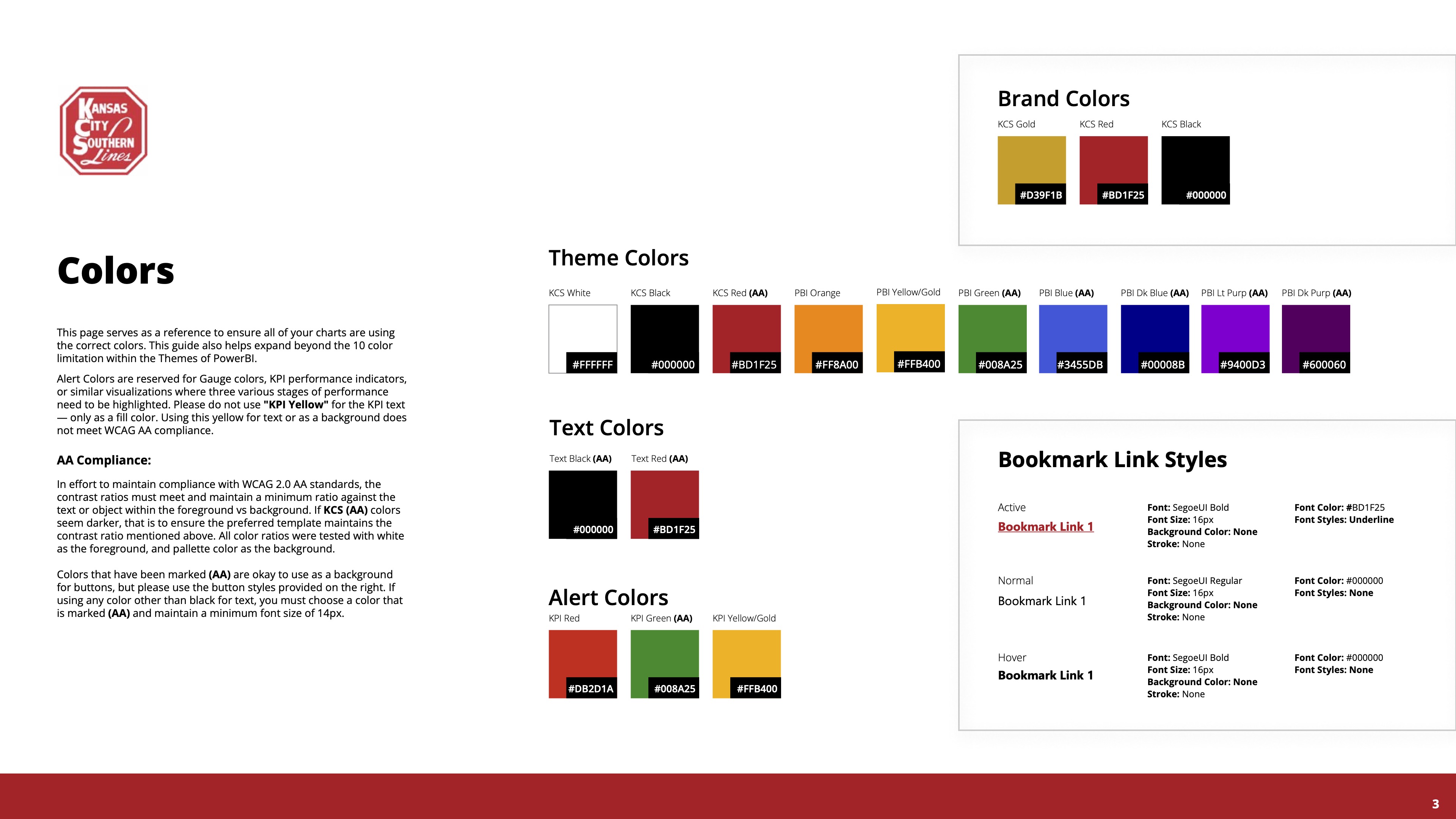 Colors Style Guide for Templates